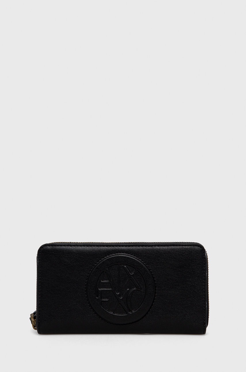 

Портфейл Armani Exchange дамски в черно, Черен