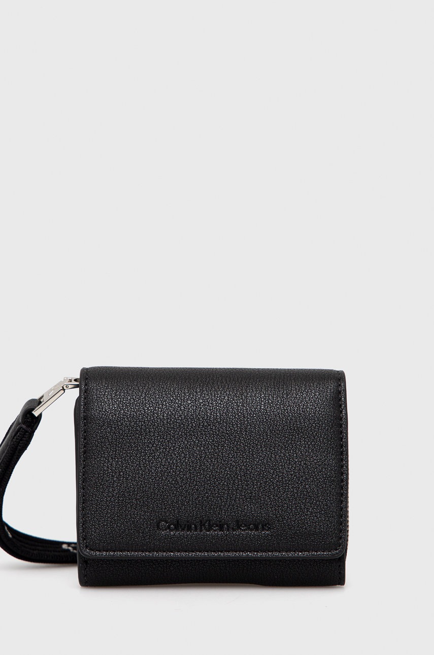 

Портфейл Calvin Klein Jeans дамски в черно, Черен