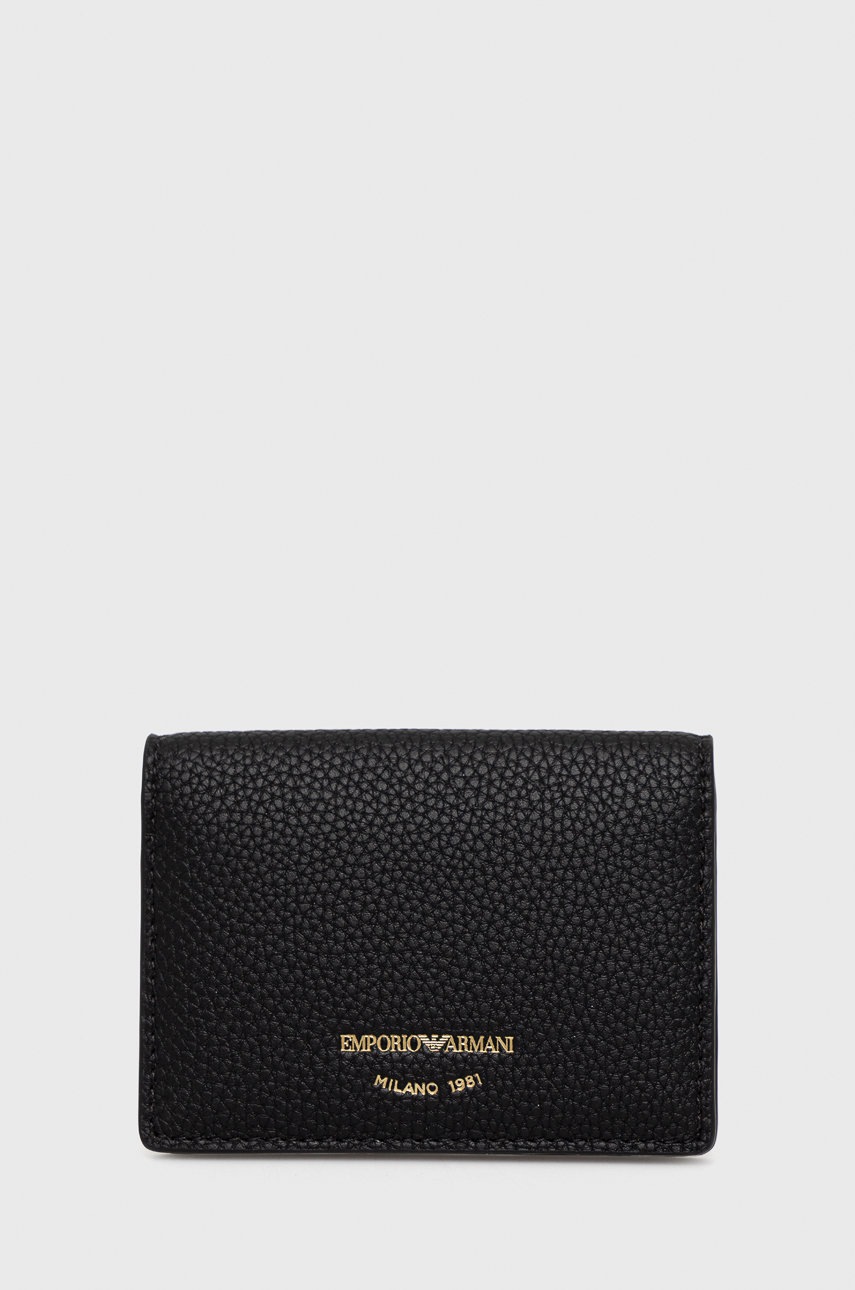 

Калъф за карти Emporio Armani дамски в черно, Черен