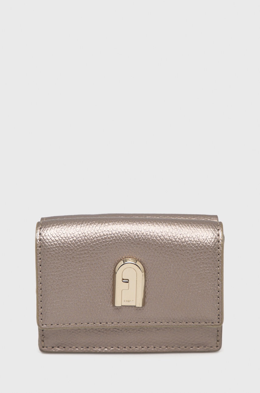 Furla portofel de piele 1927 femei, culoarea galben