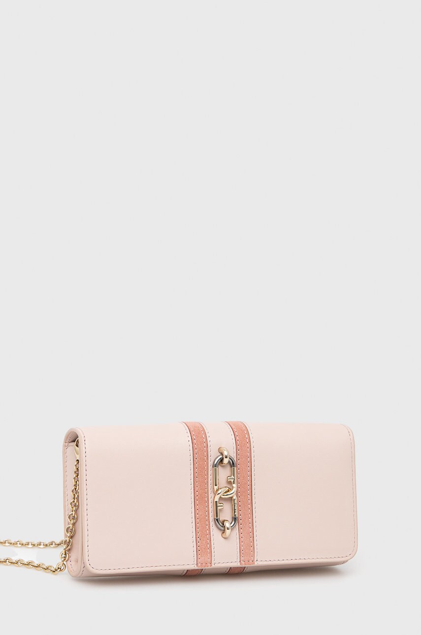 

Кожаный кошелек Furla Sirena Chain женский цвет розовый