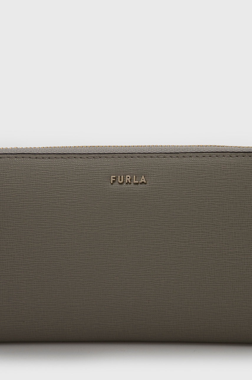 

Кожаный кошелек Furla Babylon женский цвет серый
