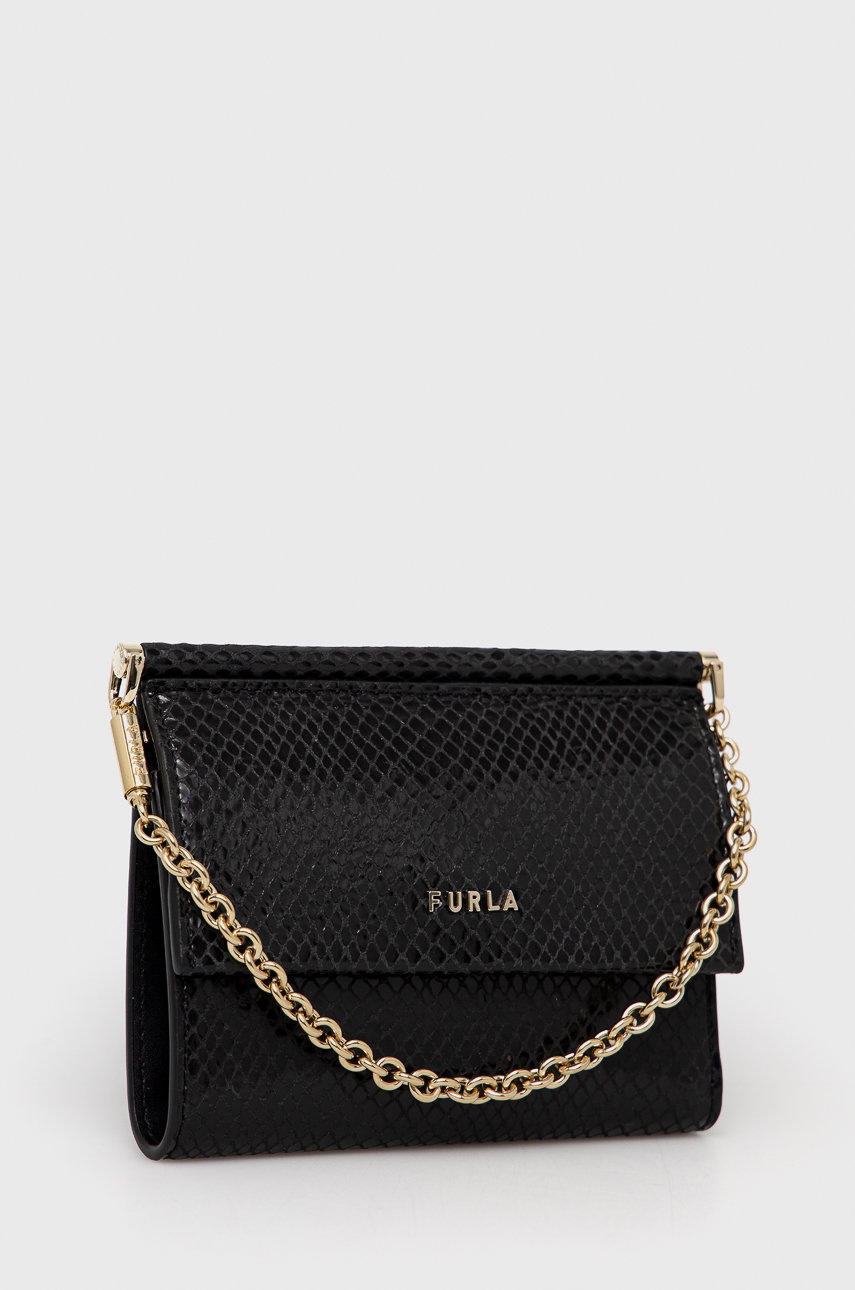 

Шкіряний гаманець Furla Ninfa жіночий колір чорний
