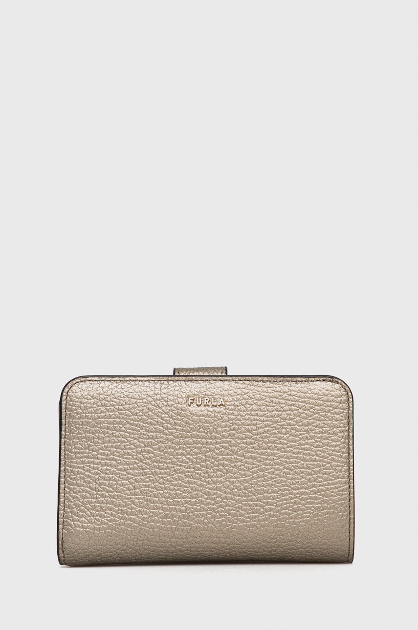 

Кожен портфейл Furla Babylon дамски в жълто, Бежов