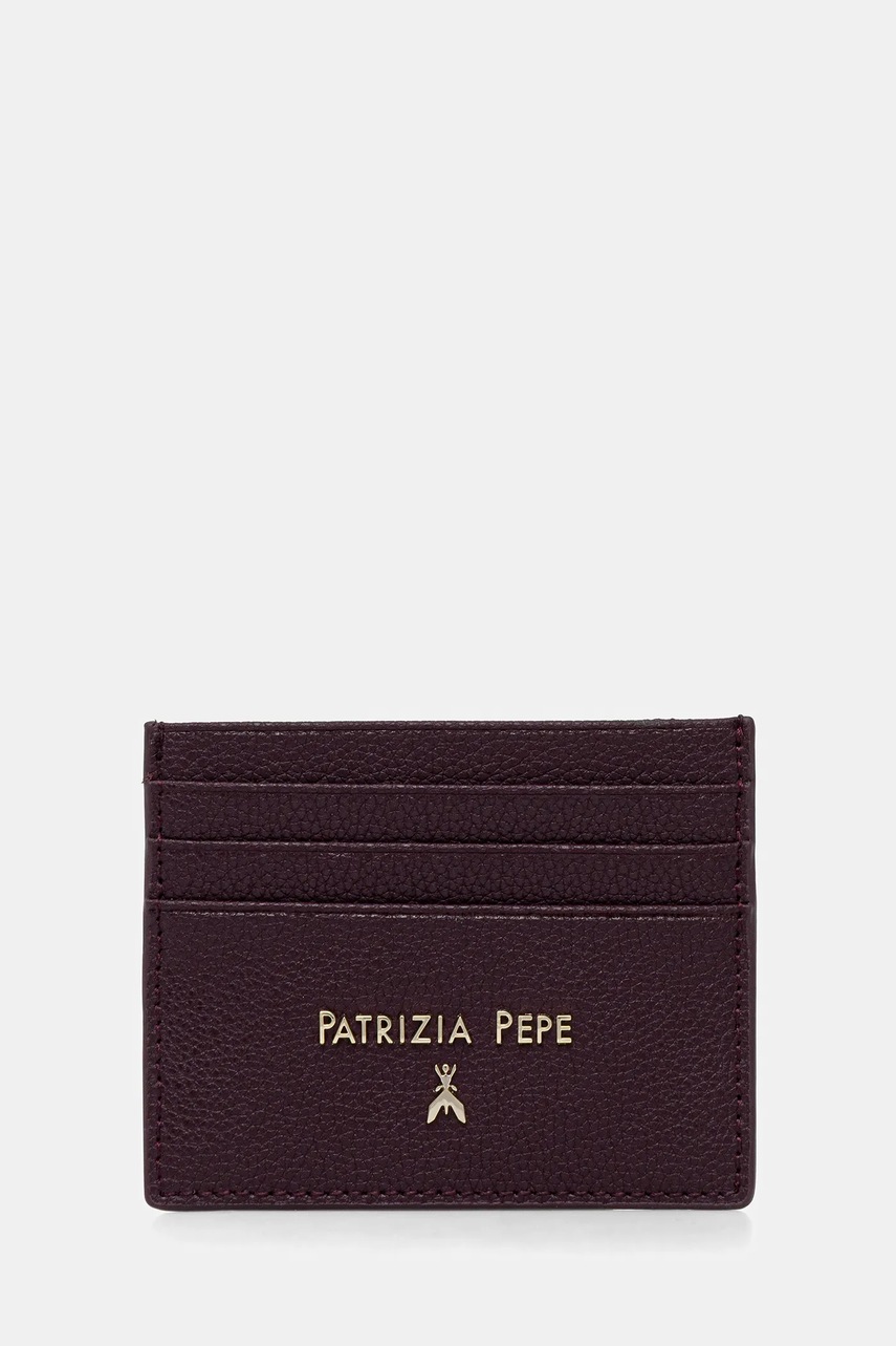 Levně Kožené pouzdro na karty Patrizia Pepe béžová barva, CQ7001 L001