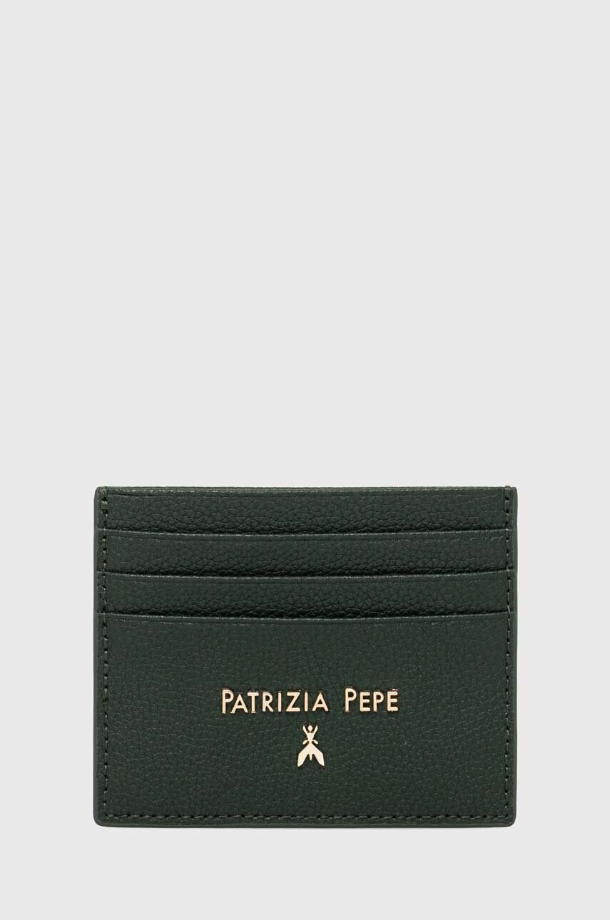Levně Kožené pouzdro na karty Patrizia Pepe zelená barva, CQ7001 L001