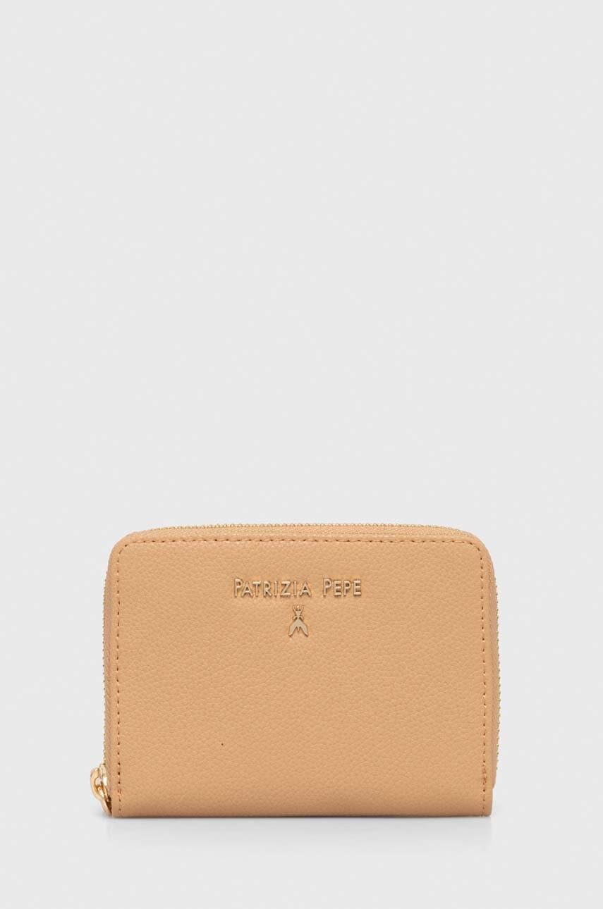 Kožená peněženka Patrizia Pepe béžová barva, CQ8512 L001