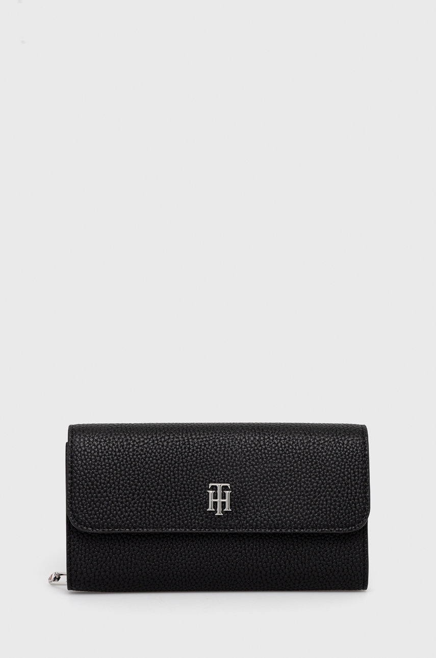 

Портфейл Tommy Hilfiger дамски в черно, Черен