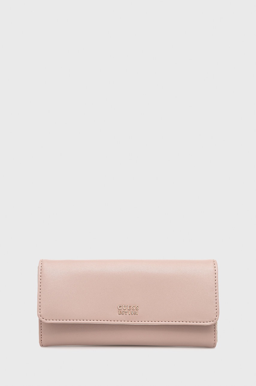 

Портфейл Guess дамски в бежово, Бежов