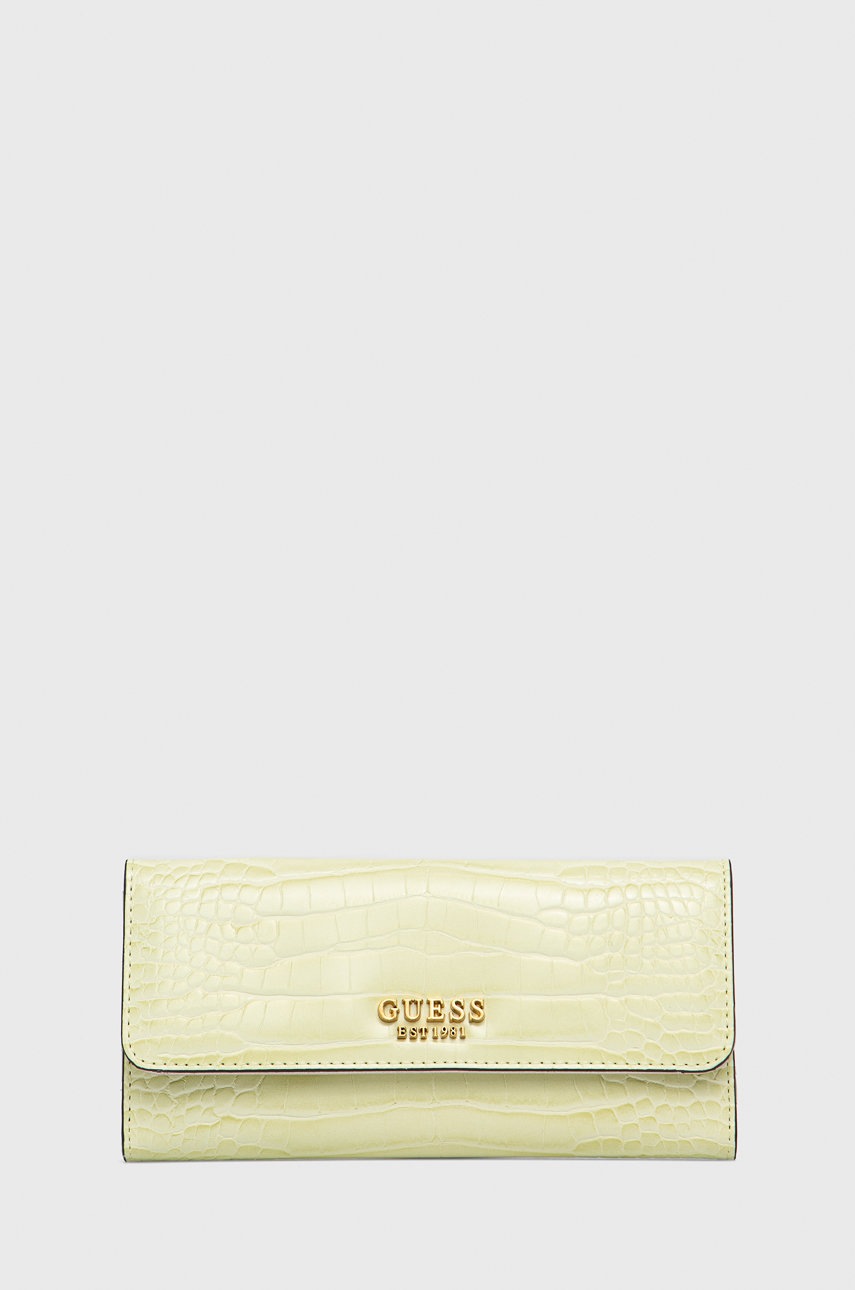 

Портфейл Guess дамски в зелено, Жълт
