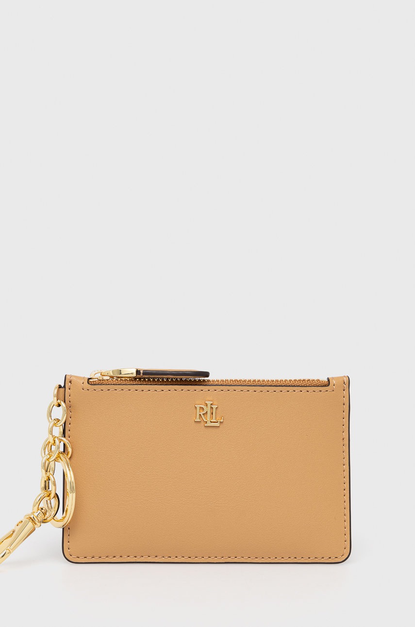 

Кожен портфейл Lauren Ralph Lauren дамски в бежово, Бежов