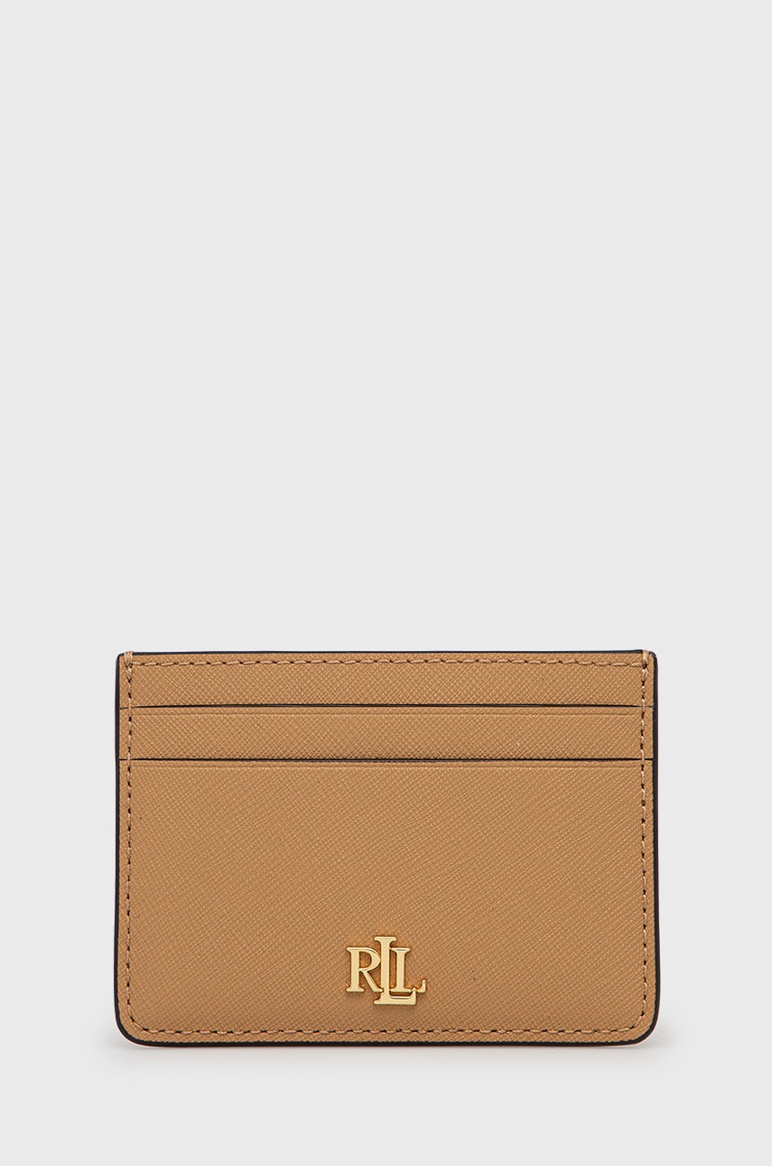 

Кожен портфейл Lauren Ralph Lauren дамски в бежово, Бежов