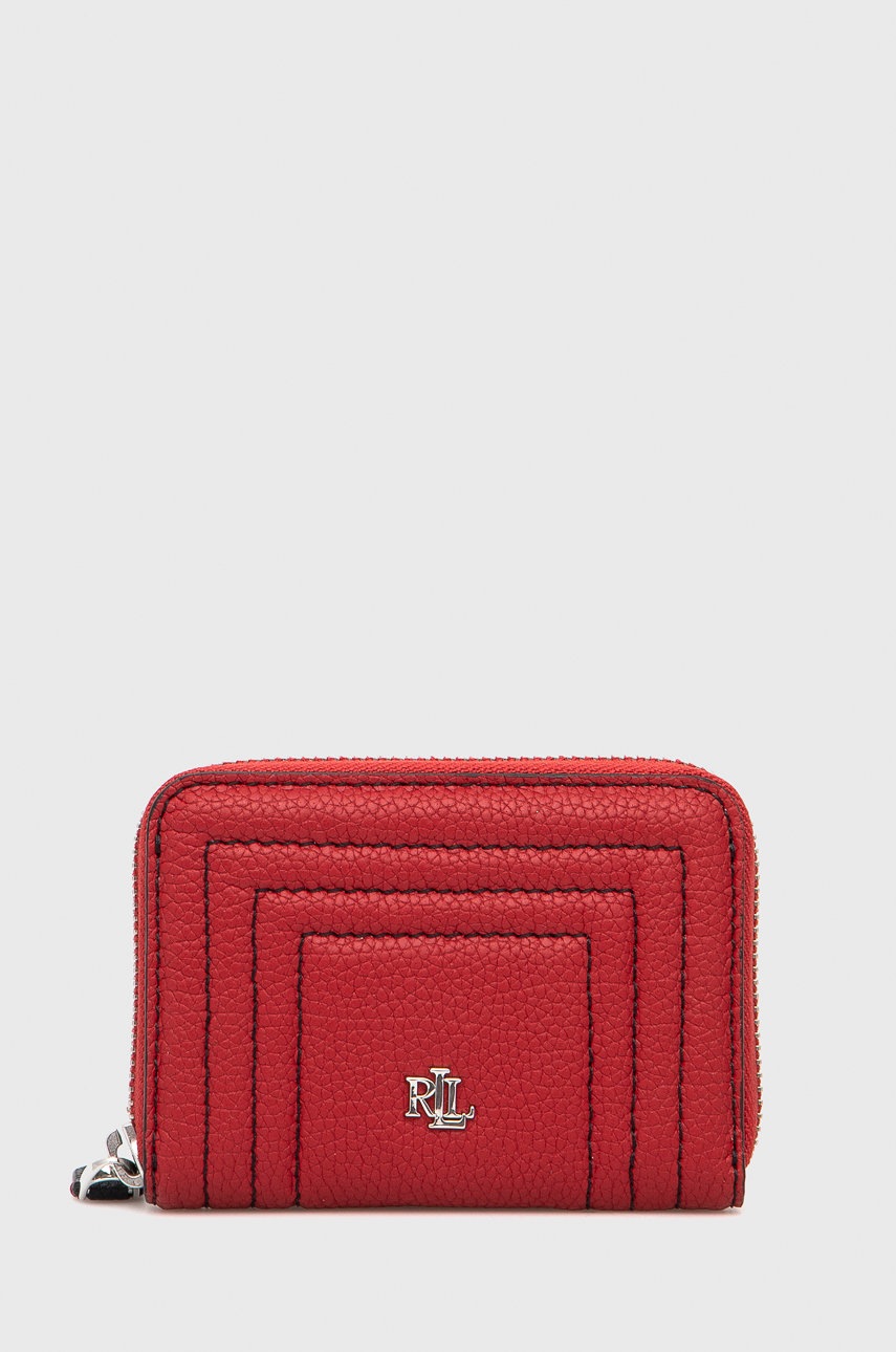

Кожен портфейл Lauren Ralph Lauren дамски в червено, Червен