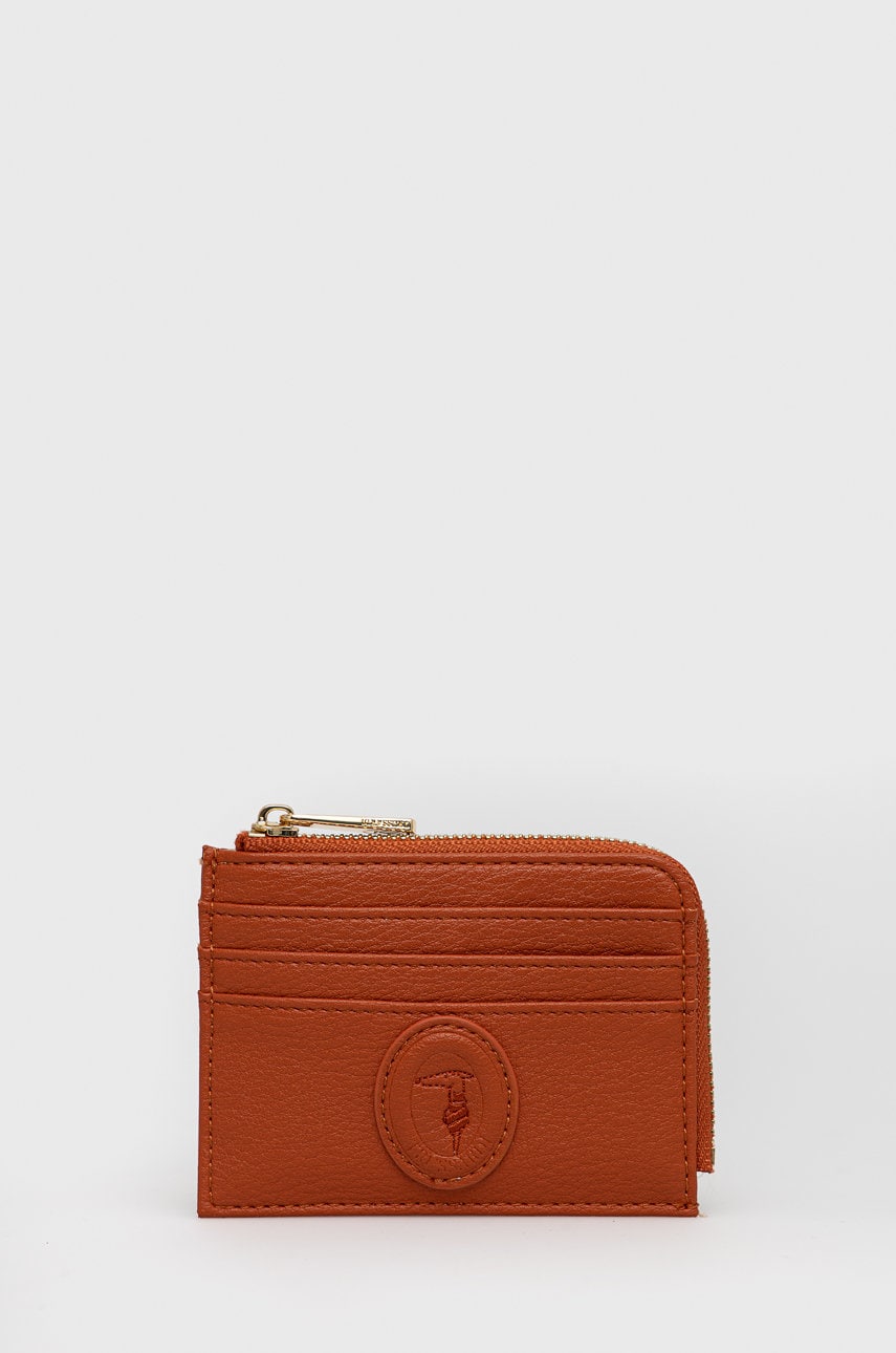 Trussardi carcasa cardului femei, culoarea portocaliu