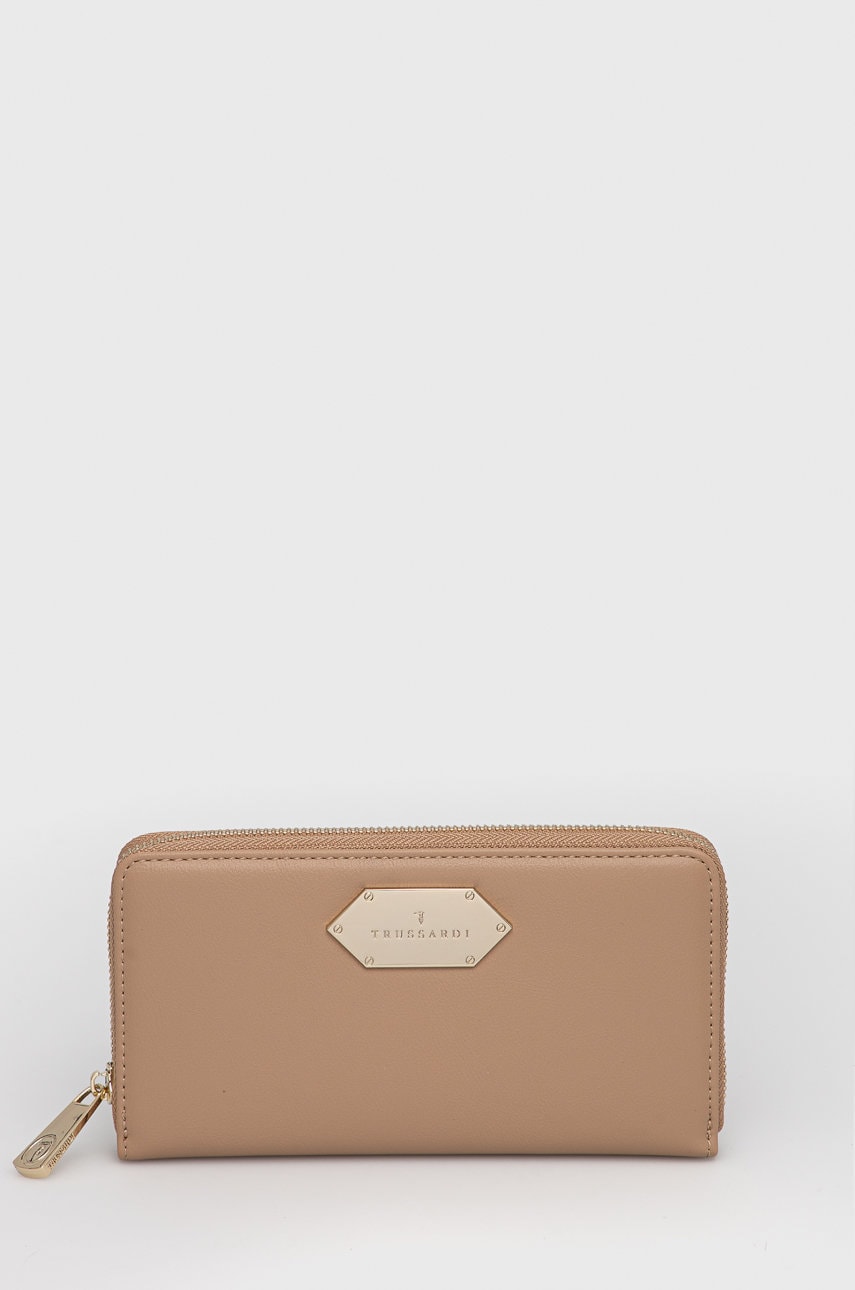 Trussardi portofel femei, culoarea bej