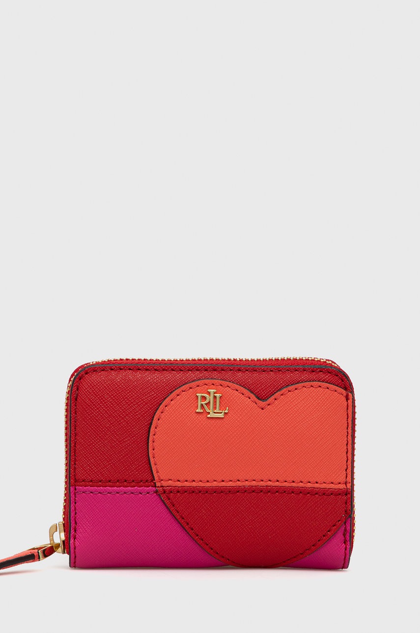

Кожен портфейл Lauren Ralph Lauren дамски в червено, Червен