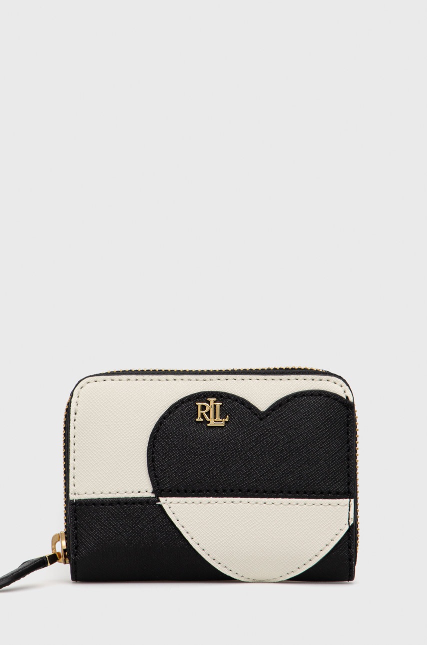 

Кожен портфейл Lauren Ralph Lauren дамски в черно, Черен