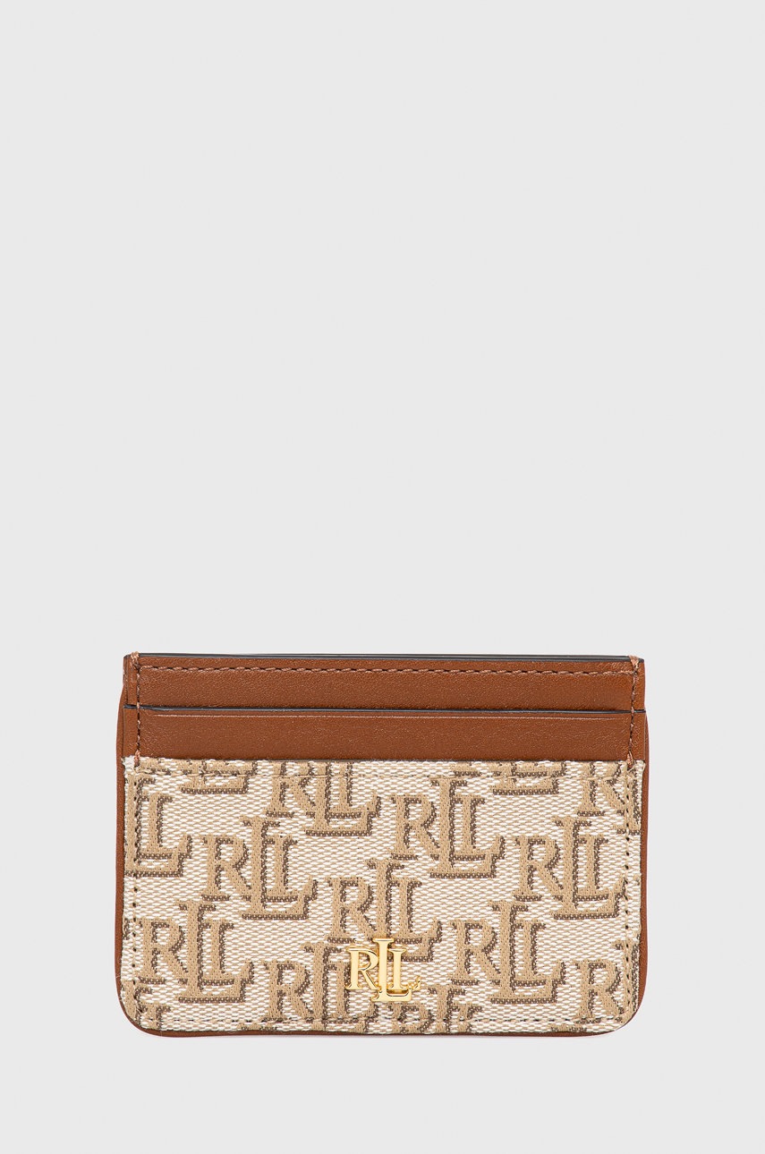 

Калъф за карти Lauren Ralph Lauren дамски в кафяво, Кафяв