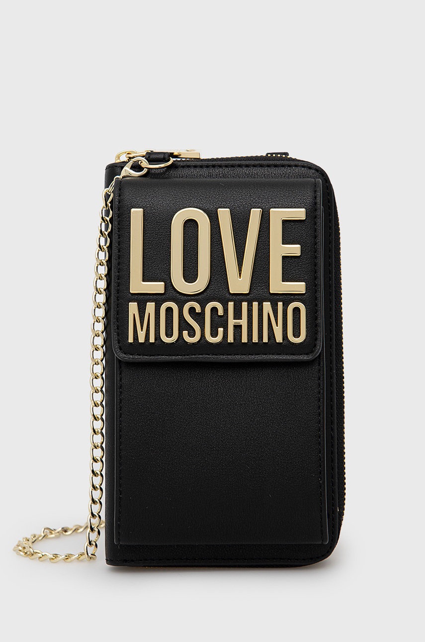 

Портфейл Love Moschino дамски в черно, Черен