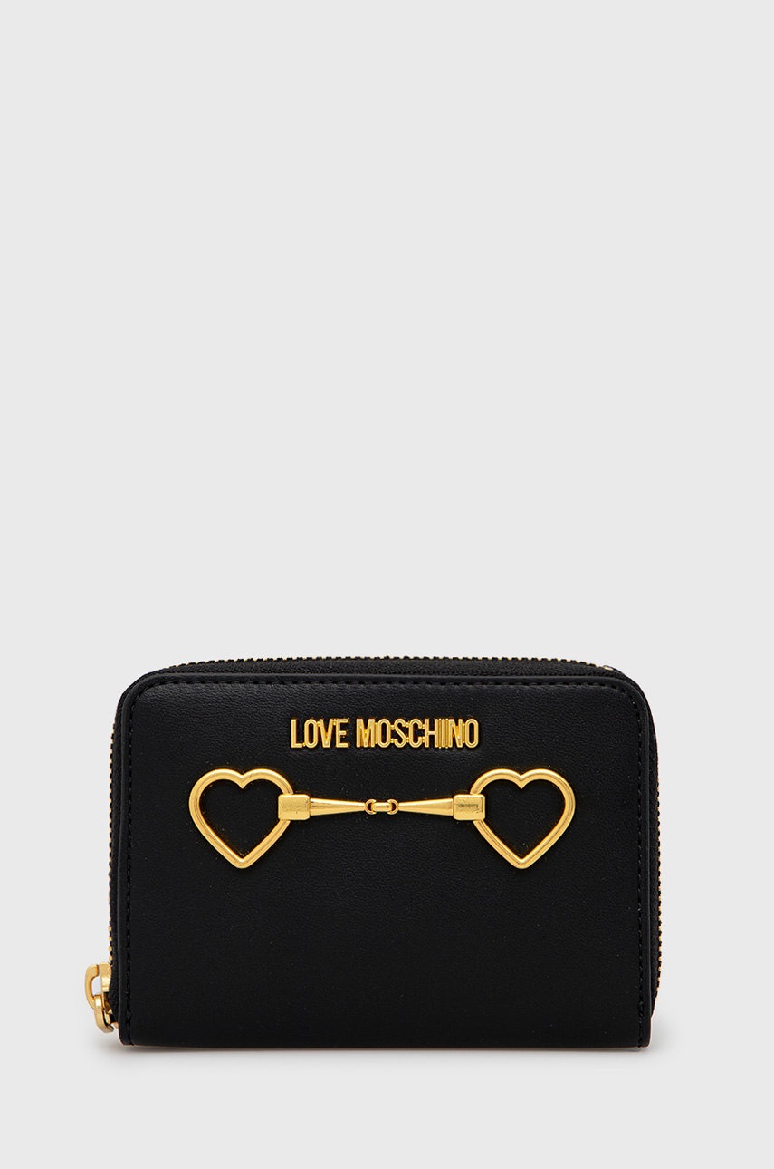 

Портфейл Love Moschino дамски в черно, Черен