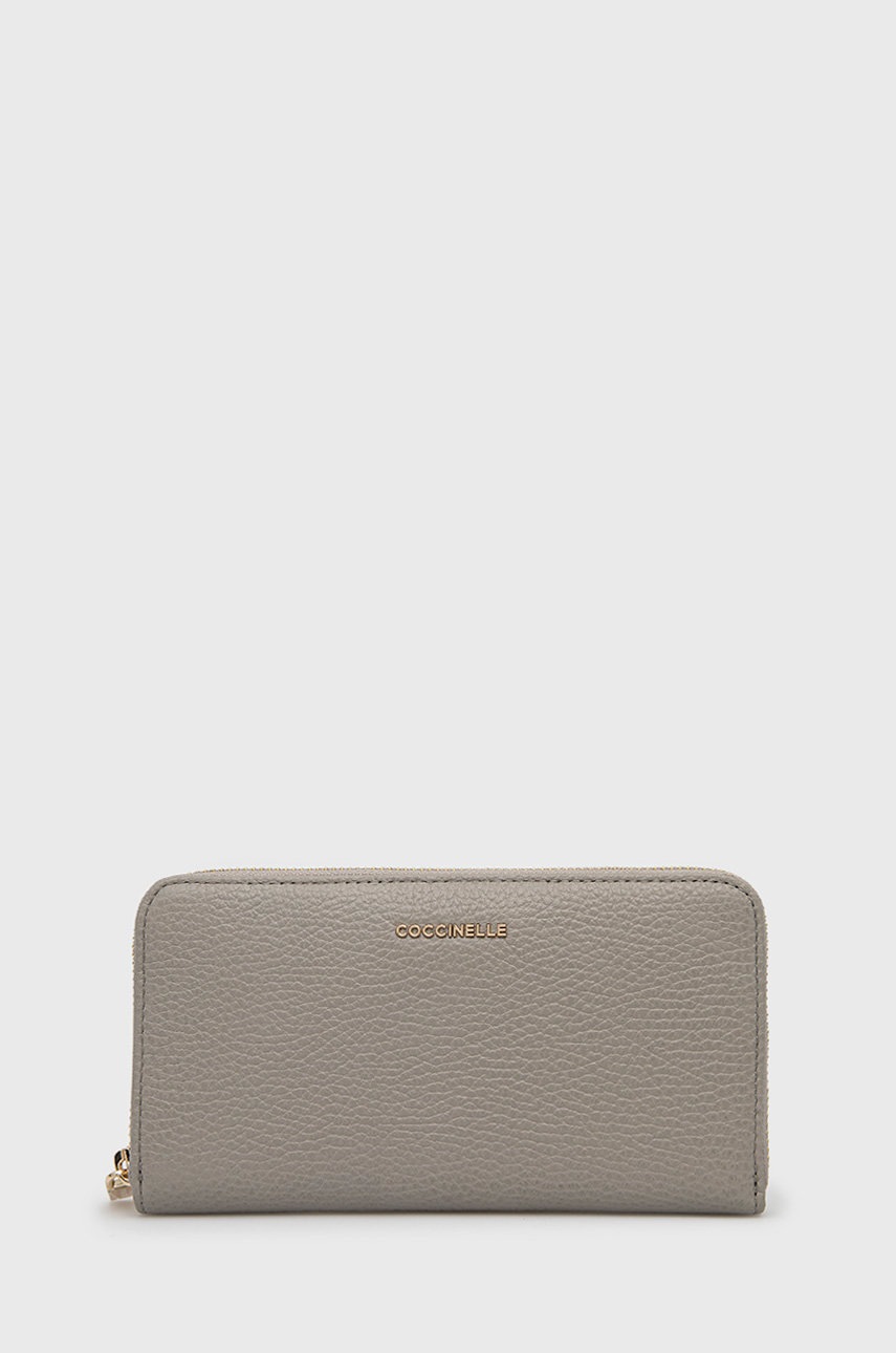 

Кожен портфейл Coccinelle дамски в сиво, Сив