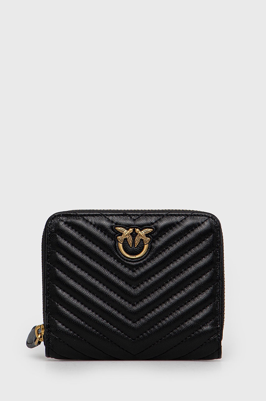 

Кожен портфейл Pinko дамски в черно, Черен