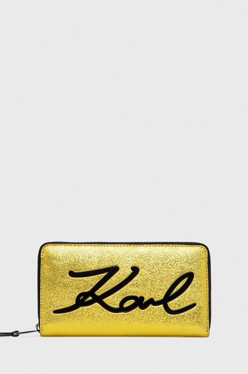 Karl Lagerfeld portofel de piele femei, culoarea galben answear.ro imagine 2022 13clothing.ro
