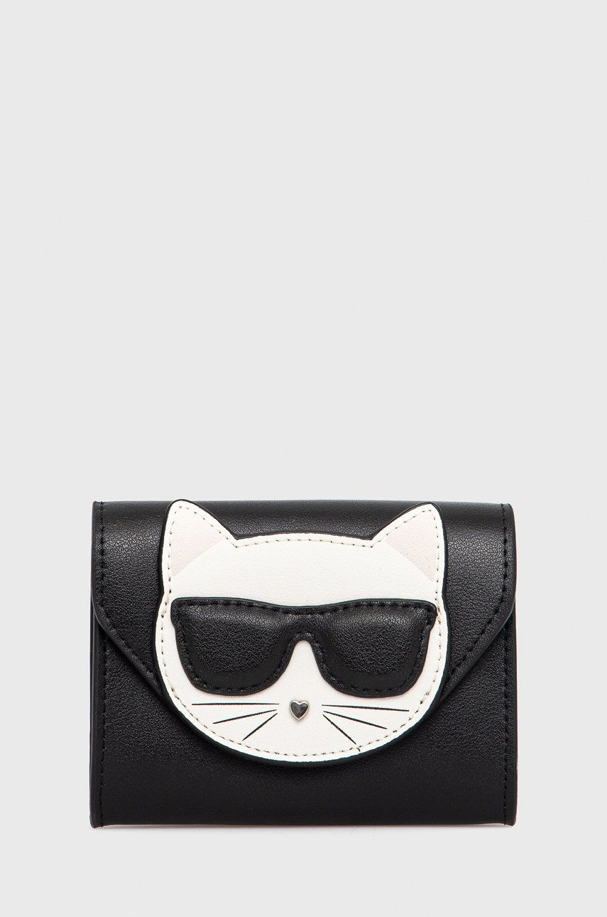 Karl Lagerfeld portofel de piele femei, culoarea negru answear.ro