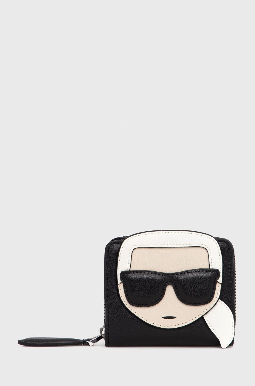 

Кожен портфейл Karl Lagerfeld дамски в черно, Черен
