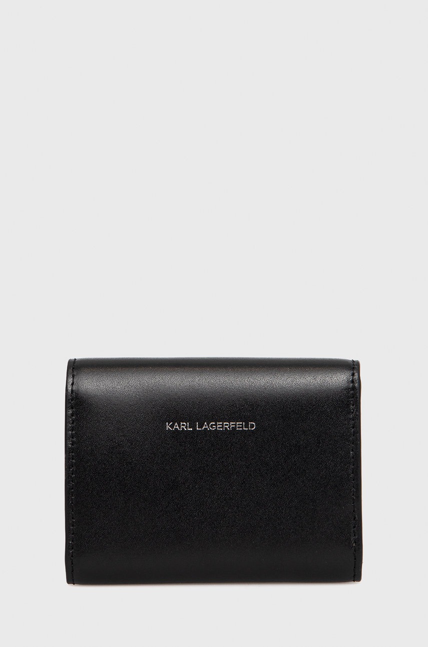 

Кожаный кошелек Karl Lagerfeld женский цвет чёрный