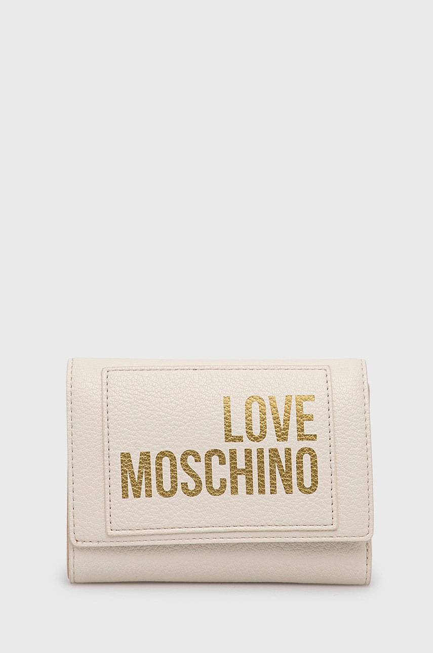 

Портфейл Love Moschino дамски в бежово, Бежов