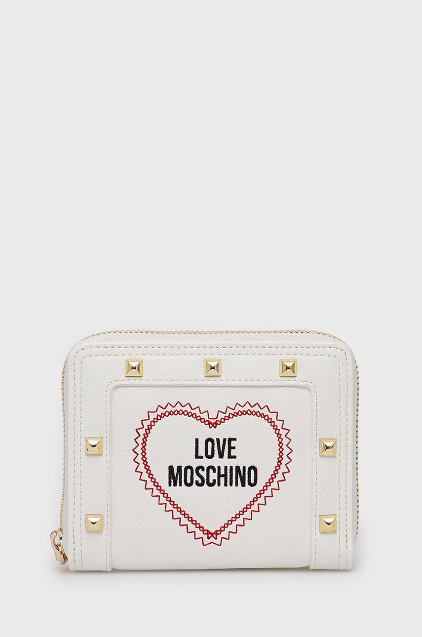 Love Moschino portofel femei, culoarea alb answear.ro