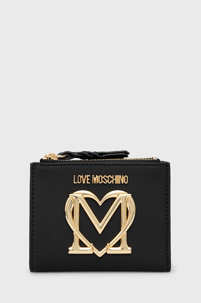 

Портфейл Love Moschino дамски в черно, Черен