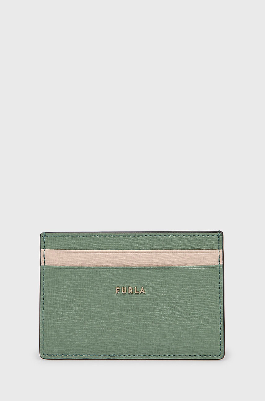 

Кожен калъф за карти Furla дамски в зелено, Зелен