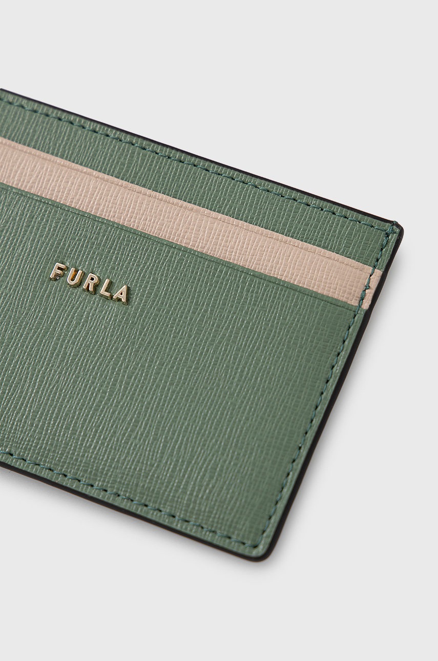 

Кожаный чехол на карты Furla женский цвет зелёный