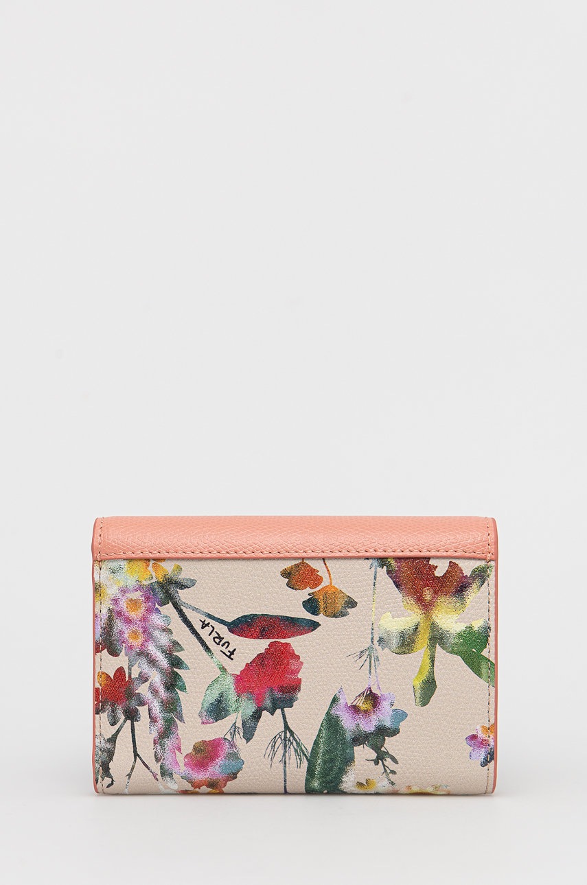 

Кожаный кошелек Furla женский цвет розовый