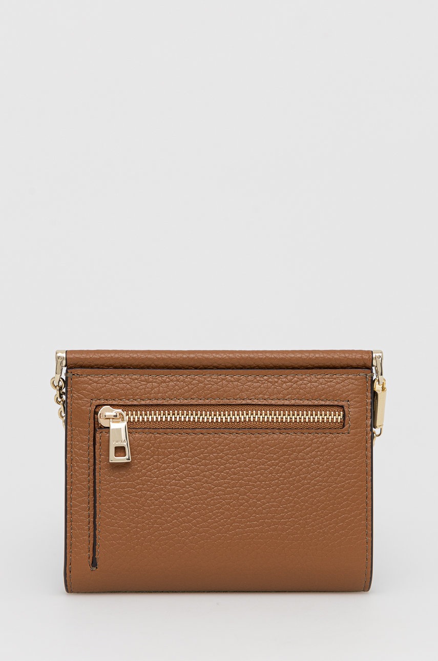 

Кожаный кошелек Furla женский цвет серый