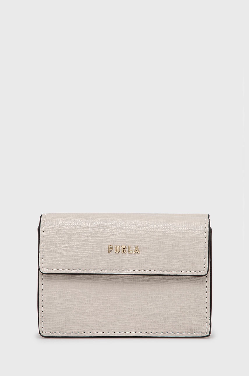 

Кожен портфейл Furla дамски в сиво, Сив