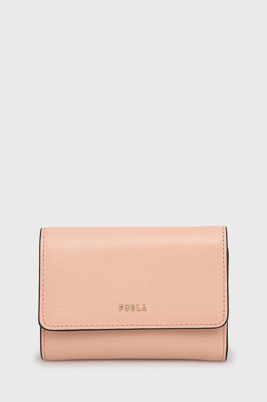 

Кожен портфейл Furla дамски в оранжево, Оранжев