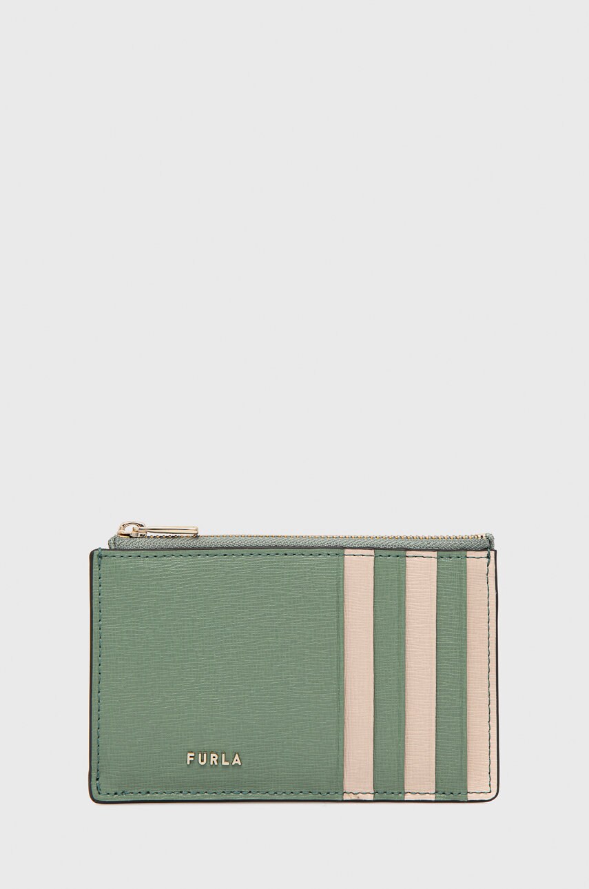 Furla carcasa din piele femei, culoarea verde