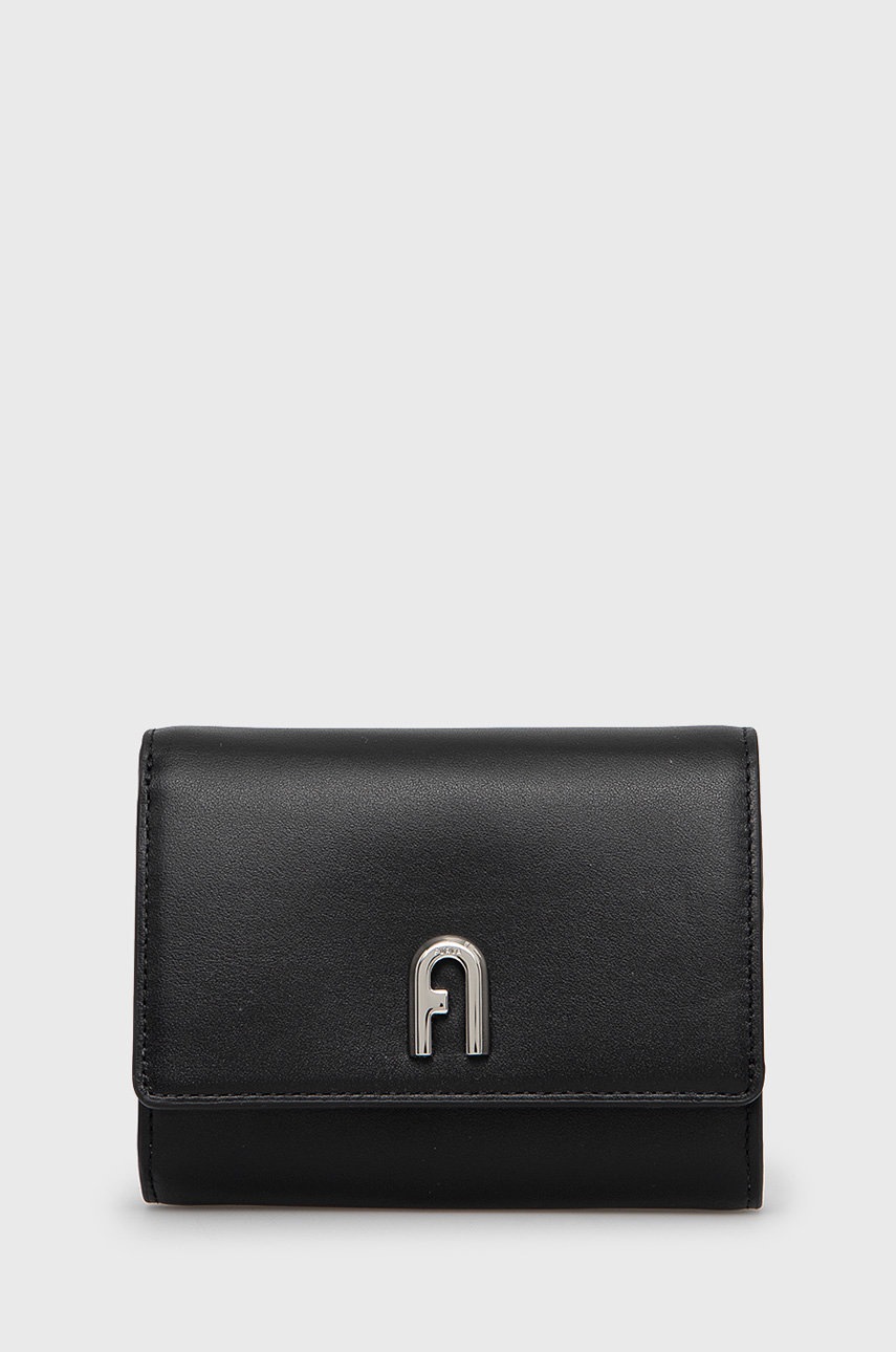 

Кожен портфейл Furla дамски в черно, Черен