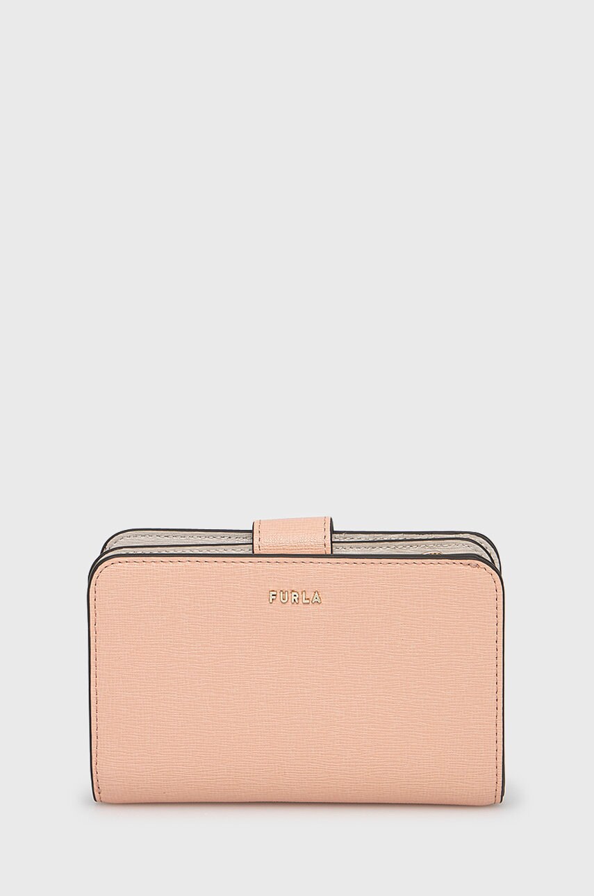 

Кожен портфейл Furla дамски в розово, Розов