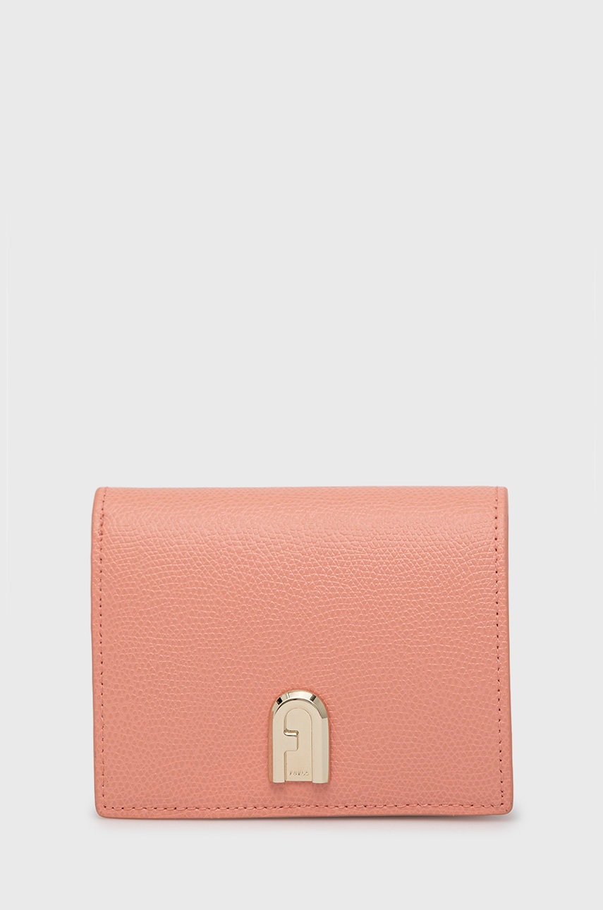 

Кожен портфейл Furla дамски в розово, Розов