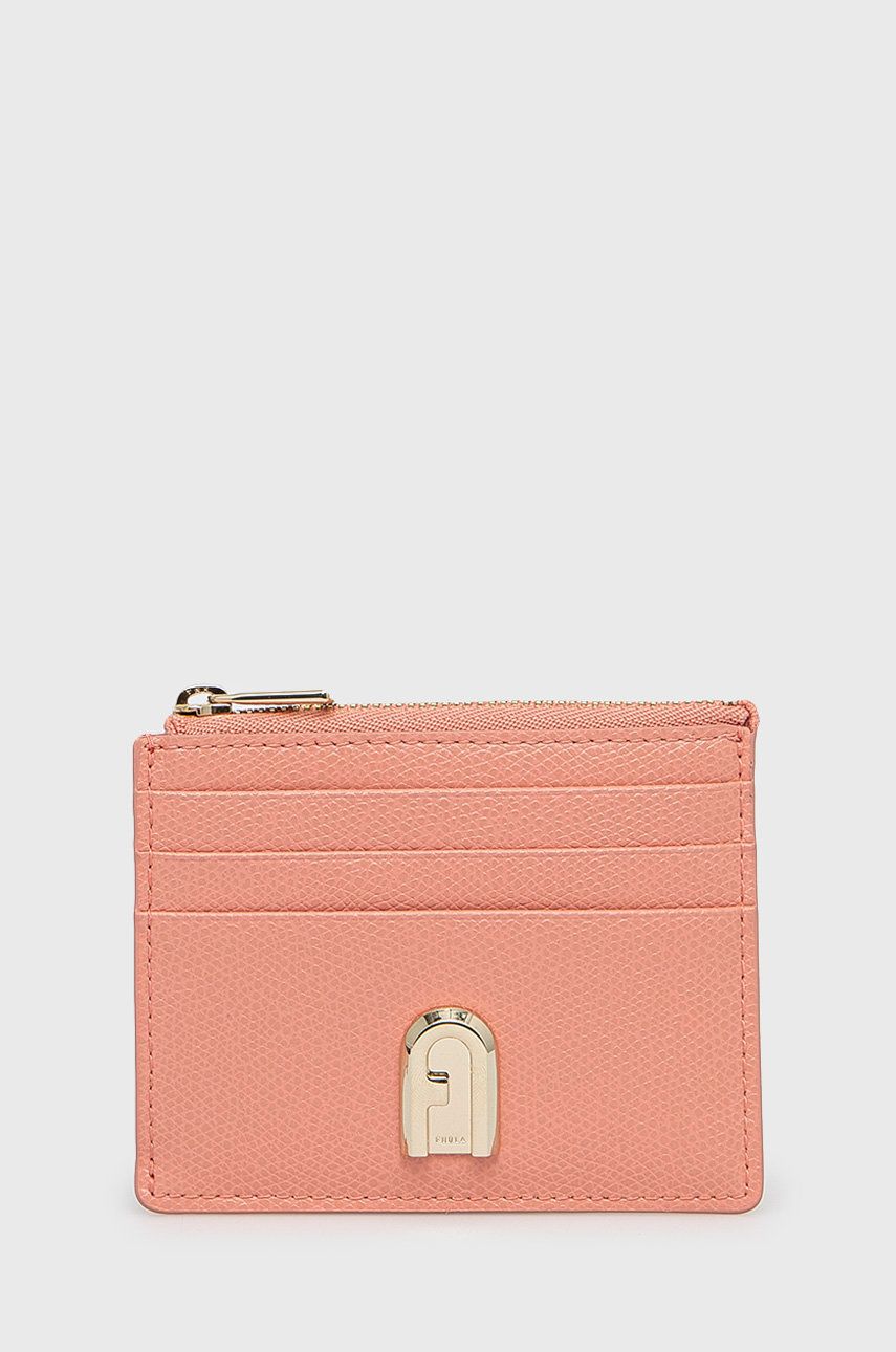 Kožená peňaženka Furla dámska, ružová farba