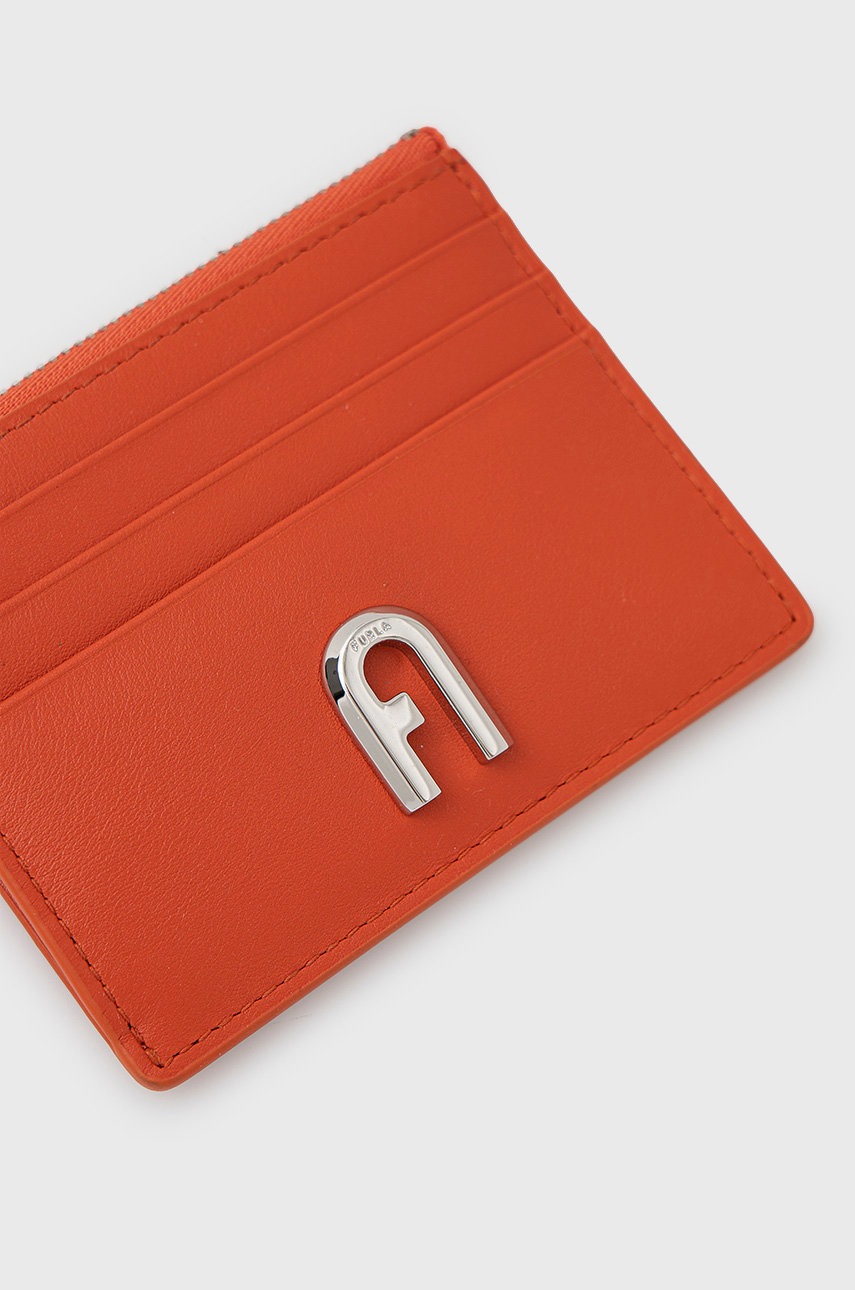 

Кожаный кошелек Furla женский цвет оранжевый
