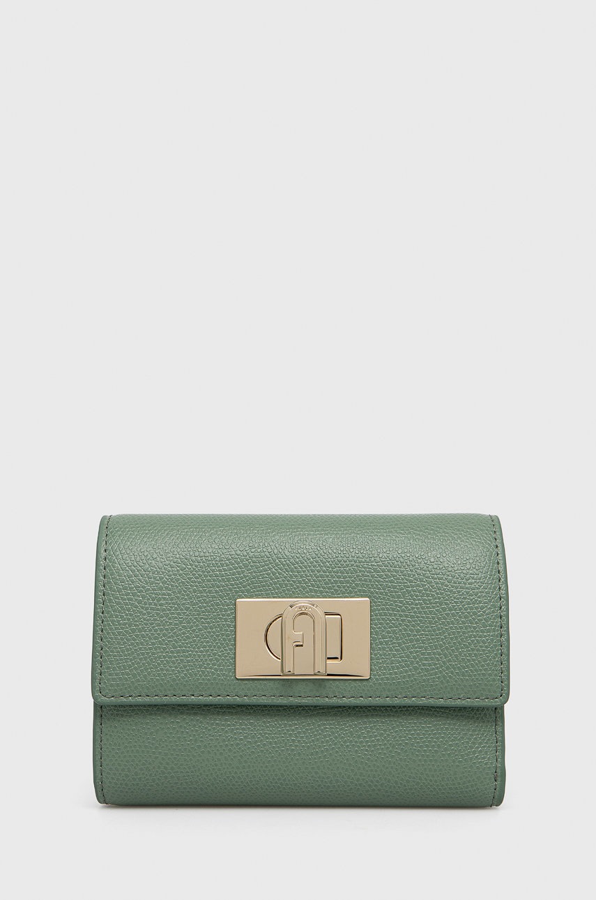 

Кожен портфейл Furla дамски в зелено, Зелен