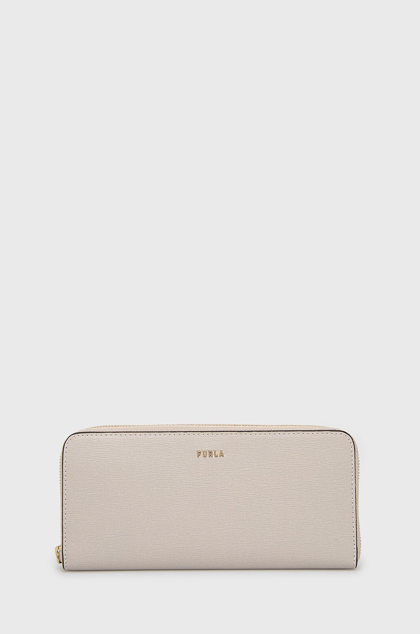 

Кожен портфейл Furla дамски в сиво, Сив