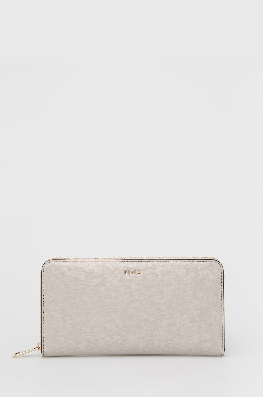 

Кожен портфейл Furla дамски в бежово, Бежов