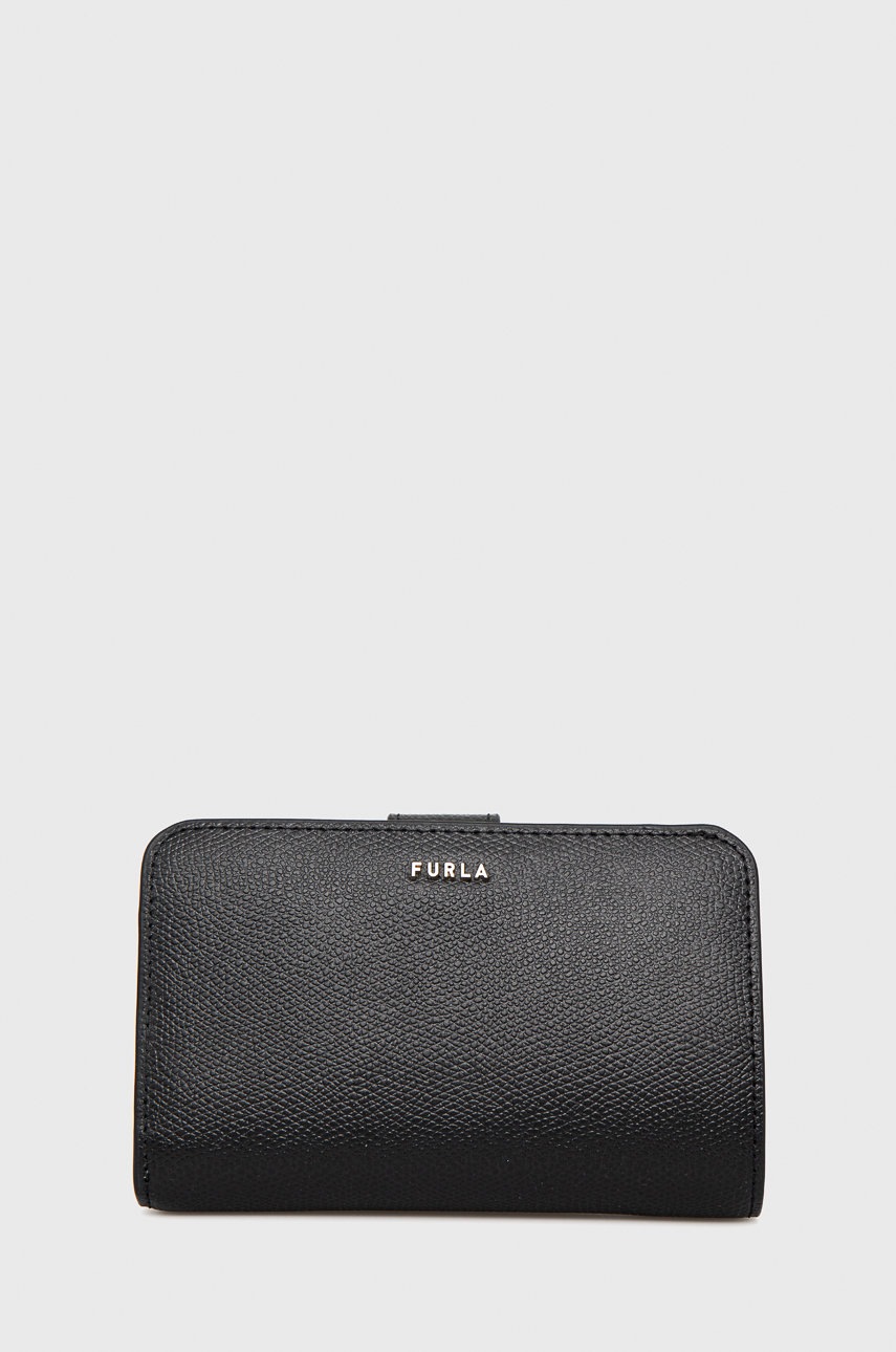 

Кожен портфейл Furla дамски в черно, Черен