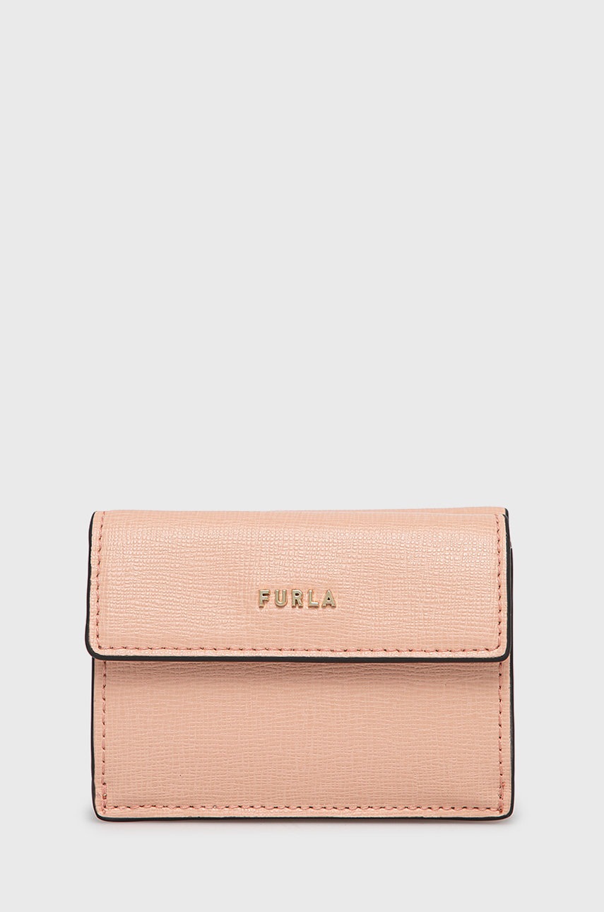 

Кожен портфейл Furla дамски в розово, Розов